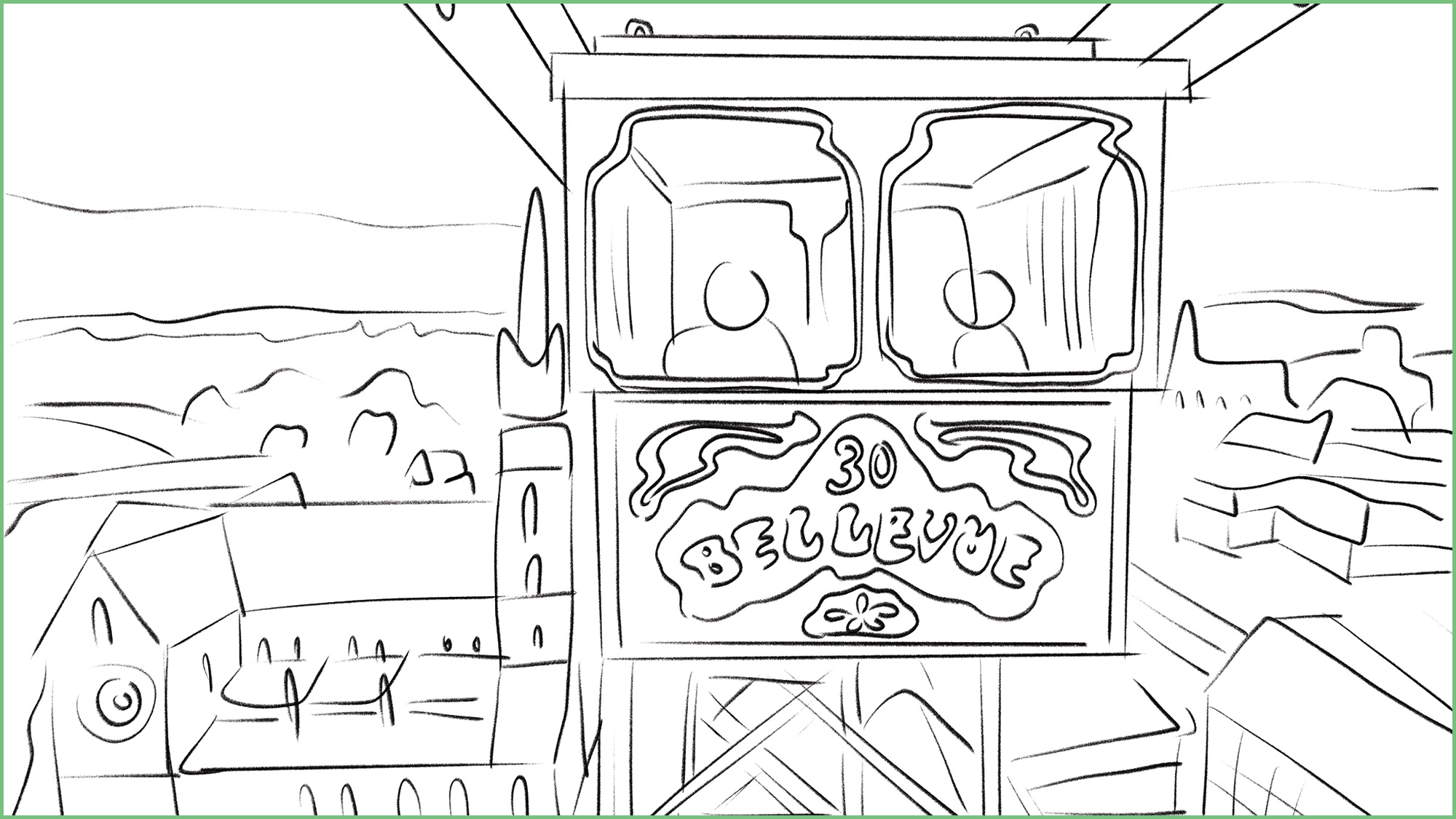 In Farbe ist das Riesenrad doch viel schöner.